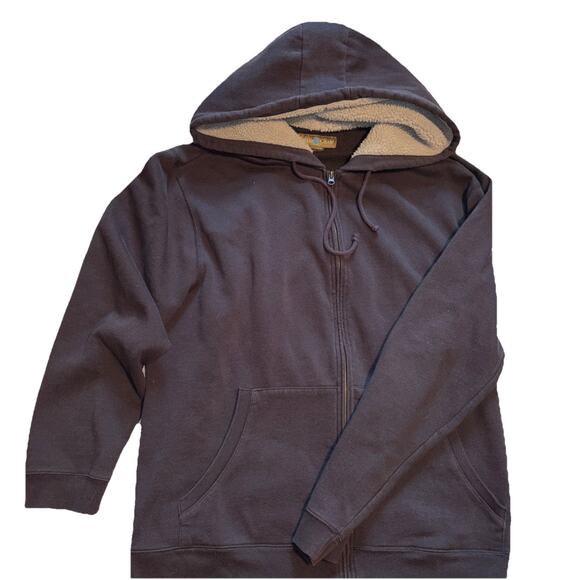Field Gear Men's XXL Full Zip Brown Hooded Fleece Lined Outdoor Sweatshirt - Picture 5 of 8